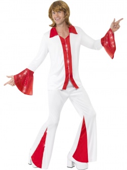 Kostým ABBA červenobílý - pánský