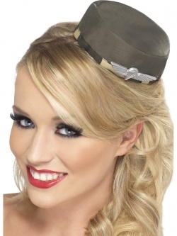 Vojenský mini klobouček na sponce