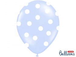 Modrý pastelový balónek - bílé puntíky - 1 k