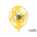 Pastelový balónek - bílý/žlutý - včelka