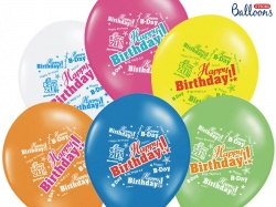 Pastelový balónek s nápisem Happy B-Day - 1 ks