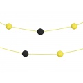 Girlanda s kuličkami ve žluté a černé barvě.
