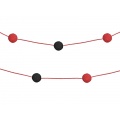 Girlanda s kuličkami v černo - červené barvě
